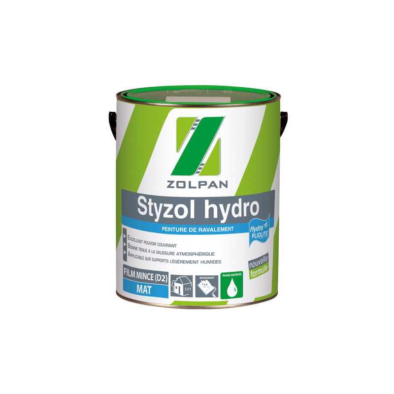 Peinture hydropliolite mate de ravalement : styzol hydro - zolpan